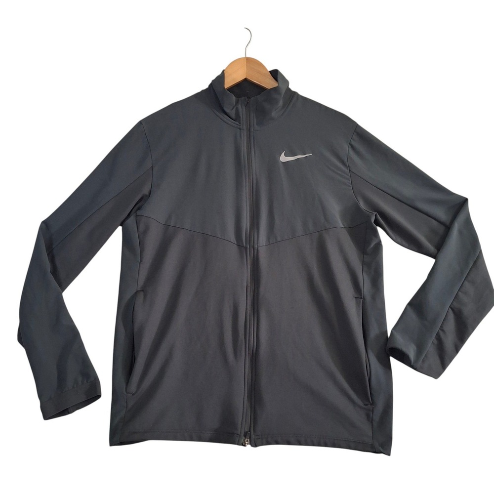 Nike Element Hybrid Dri-FIT Running Jacket Mens Medium Gray Full Zip Track